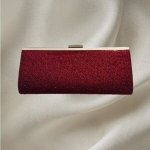 INC International Concepts Red Glitter Evening Clutch